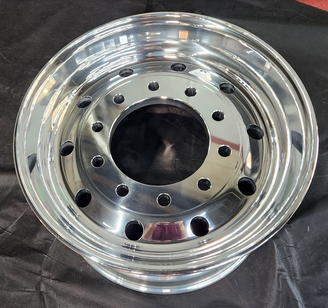 22.5" x 12.25" Alcoa Aluminum Wheel High Polish Hub Pilot 10 Bolt Holes 285.75mm - getexcess