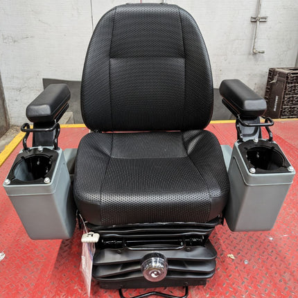 KAB 525P Black Vinyl Mechanical Suspension Construction Seat with Control Pods