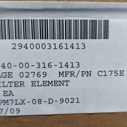 Oil Filter Fluid Element C175E Cummins Navistar 2940-00-316-1413
