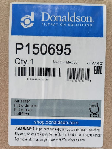 Genuine Donaldson Air Filter Element Primary P150695 WA915-23-0060