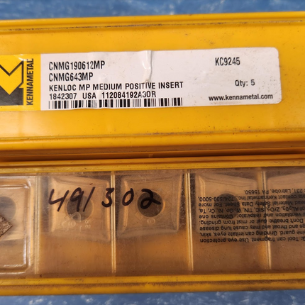 CNMG190612MP Kennametal Carbide Insert KC9245 Grade Set of 5 - getexcess