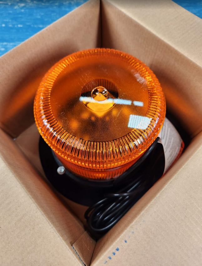 7965A-VM Ecco LED Flashing Beacon Strobe Light Amber 4 7/8 in H 12-24V DC
