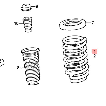 52441-TGT-A03 Spring Rear Passenger Side 2019-2022 Honda Passport