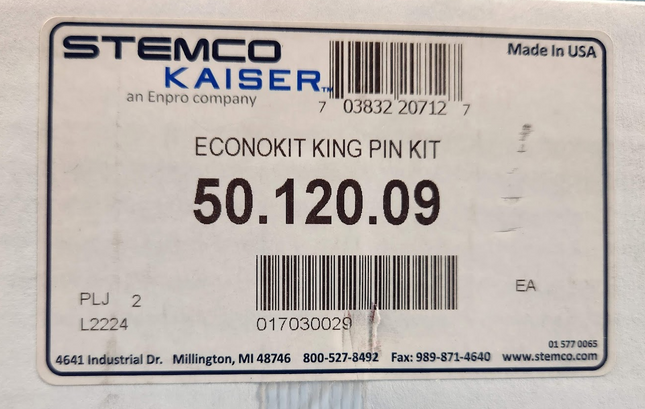 50.120.09 Stemco Kaiser Econokit King Pin Kit for IH Eaton