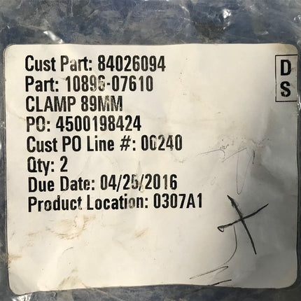 LOT OF (2) 89mm Seal Clamp Manitowoc 84026094 10896-07610
