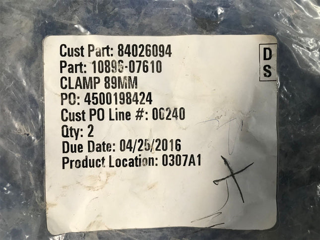LOT OF (2) 89mm Seal Clamp Manitowoc 84026094 10896-07610