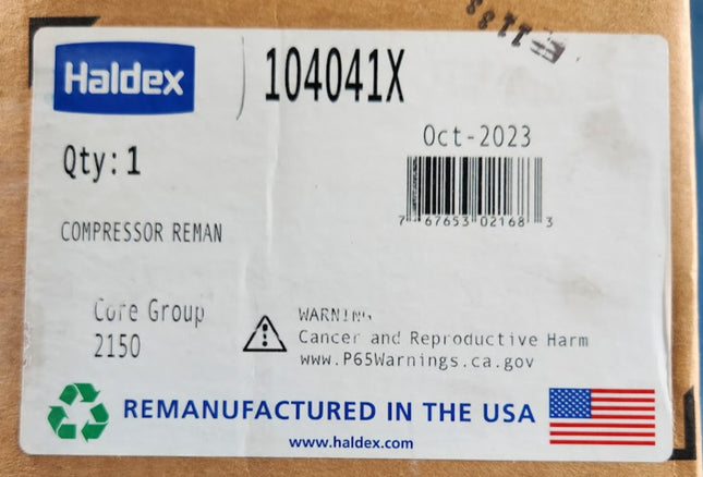 104041X Haldex Like-Nu Reman Air Compressor