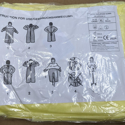Isolation Gown PPE Category III 3 Disposable Yellow XL - 3,200 PCS - FULL PALLET