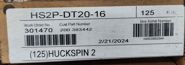 HS2P-DT20-10 Huck 0.625" LockBolt HuckSpin 2 HuckBolt Carbon Steel Grade 8 Round Flanged