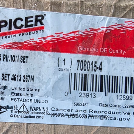 Spicer 708015-4 Dana 70 Gear and Pinion Set 3.54 Gear Ratio
