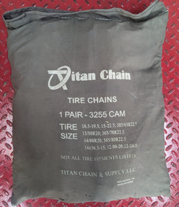 Titan 3255 CAM Pair Single Tire Truck Chain Commercial Heavy Duty Highway Service