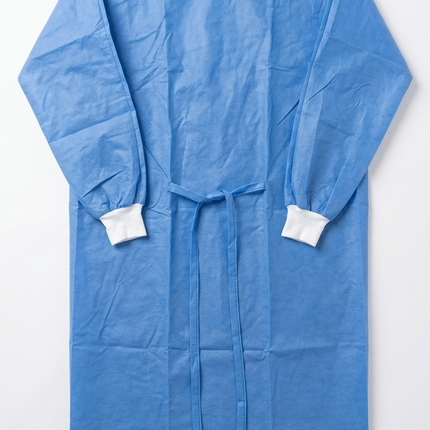 (200 qty) Blue XL Premium Isolation Gown Elastic Wrist AAMI Level 2 - CASE of 200 - getexcess