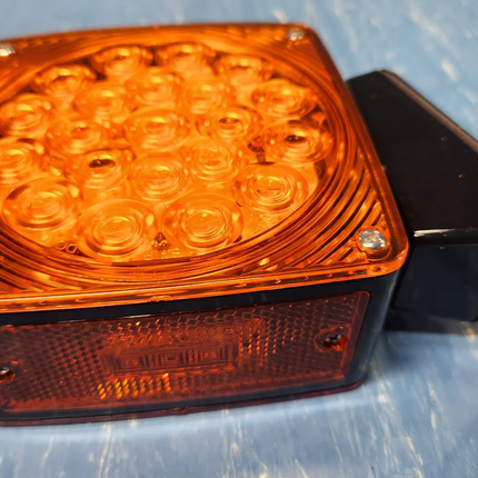10010270 Dual Face Square Red Amber 45 LED Pedestal Fender Turn Light 4.5” Stud Mount Truck Bus