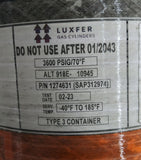 Luxfer Gas Cylinder Type 3 CNG Natural Gas 3600PSI 16" dia 85" long 65 gallons