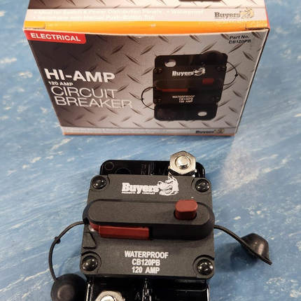Buyers Products CB120PB 120 Amp Circuit Breaker Manual Push-to-Trip Reset