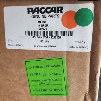 R59-6151-2212100 Paccar LH Mirror Rearview Peterbilt Aero Cab Motorized Heated