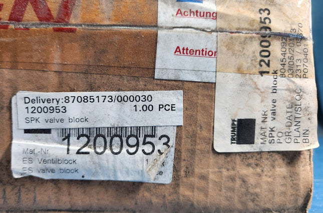 1200953 Trumpf SPK Valve Block Kit