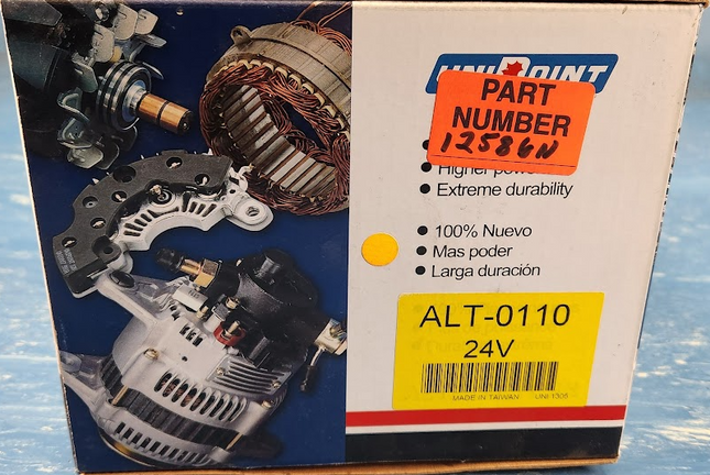 Unipoint Alternator ALT-0110 24V 55A CW UNI0903 12586N