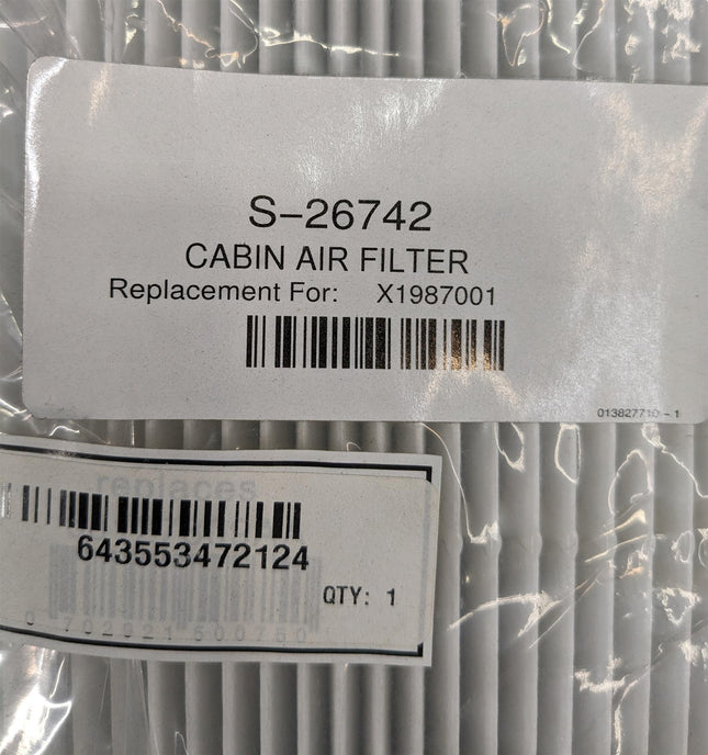 Newstar S-26742 Newstar Cabin Air Filter X1987001