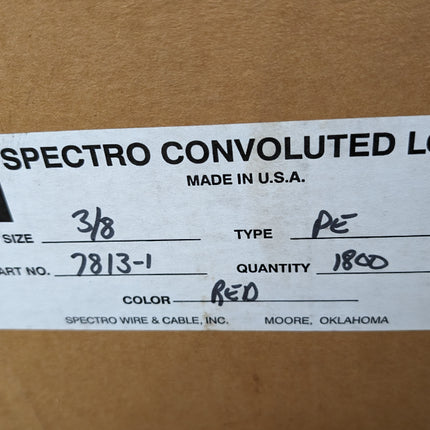 1,800' FEET Red 3/8" Red Split Wire Loom Spectro Convoluted 7813-1