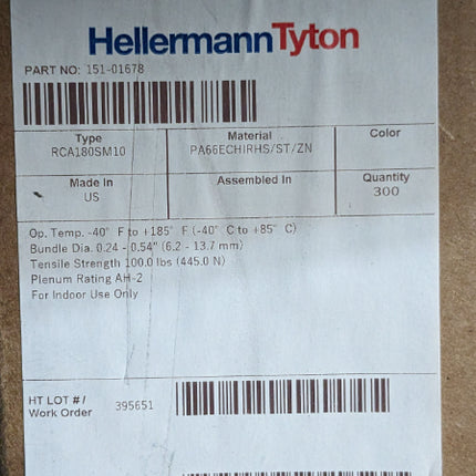 HellermanTyton 151-01678 Ratchet P-Clamp Cable Mount BOX of 590 PCS