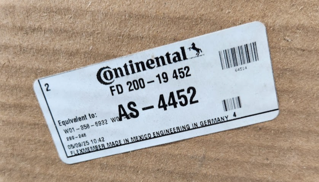 AS-4452 Continental Air Spring Suspension Equivalent Firestone W01-358-6932