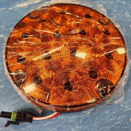 Opti-Luxx 7" Round LED Light Stop Tail Turn Signal Amber 10063570
