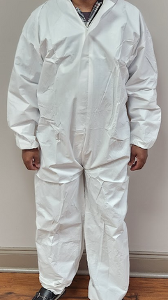 Disposable Coverall 60GSM Painter Bunny Suit White L Non Medical | CASE of 50 - getexcess