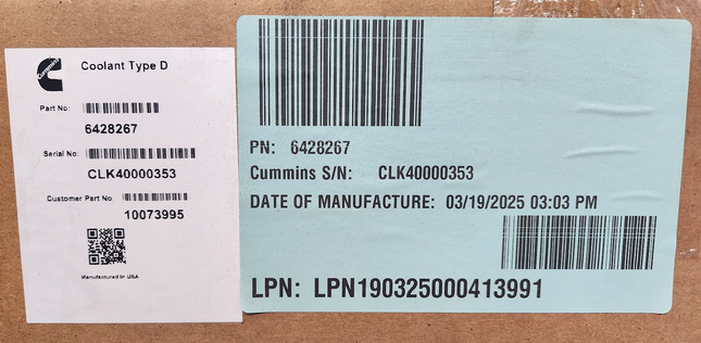 10073995 EV Bus Accessory Kit Coolant Hose RE Cummins 6428267