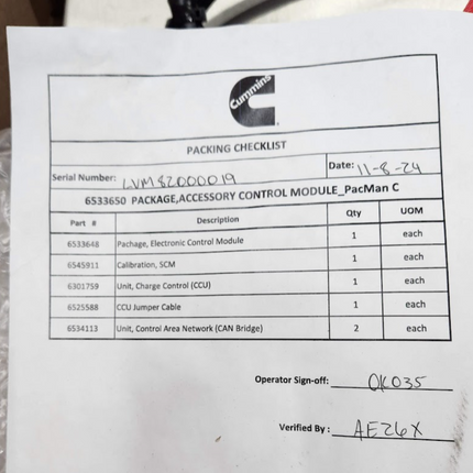 10082835 EV Package Electronic Control Module Cummins 6533650 SCM ECU