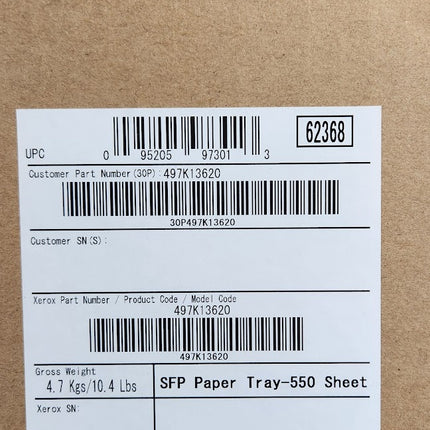 Brand New Genuine XEROX 497K13620 550 Sheet Paper Tray Phaser 3610 VersaLink B400