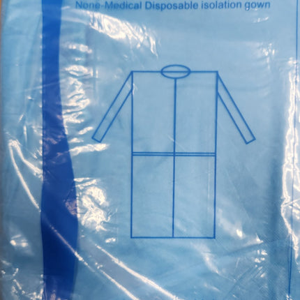 Non Medical Isolation Gown Blue Elastic Cuff XXL Atria CASE of 70 PCS