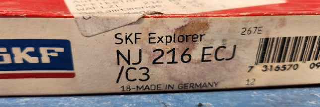 SKF Explorer Single Row Cylindrical Roller Bearing NJ 216 ECJ/C3 80x140x26mm