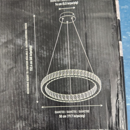 Artika Celebrity Integrated LED Pendant Light Glass Crystals Chrome OPEN BOX