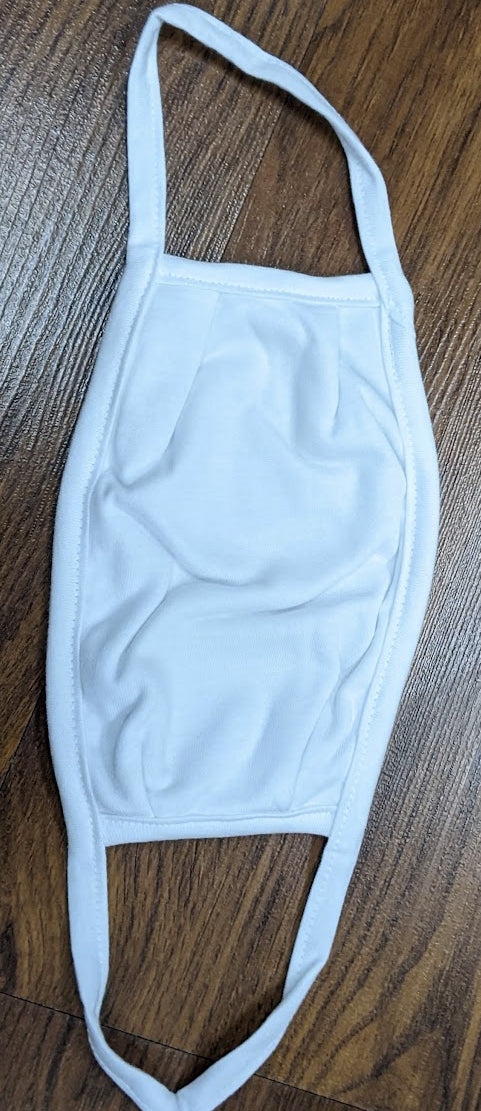 Hanes White Cloth Mask Unisex One Size Washable Reusable Case of 100