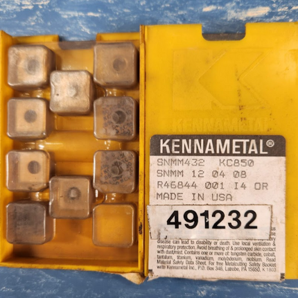 SNMM432 Kennametal Carbide Insert KC850 Grade Set of 9