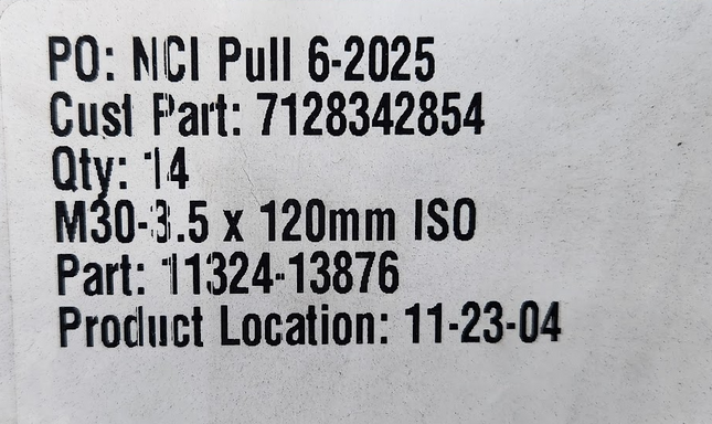 11324-13876 Socket Head Cap Screw M30 - 3.5 x 120mm Grade 12.9