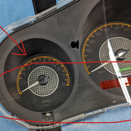 GM 20828590 Scratched Instrument Panel Gage Gauge Speedometer Cluster 2008 Saturn Aura Hybrid