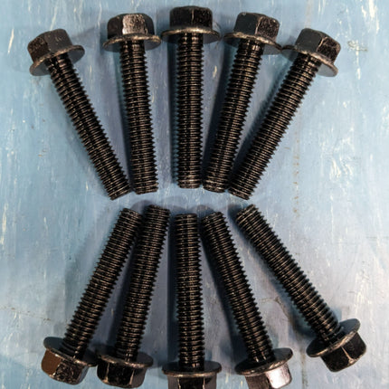 3/8 - 16 x 2" Grade 8 Flange Hex Head Bolt Black Zinc Plated - BOX of 10
