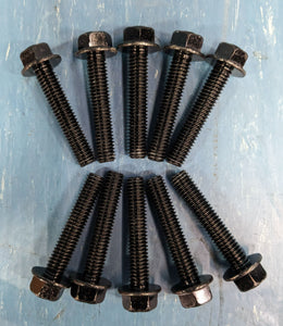 3/8 - 16 x 2" Grade 8 Flange Hex Head Bolt Black Zinc Plated - BOX of 10