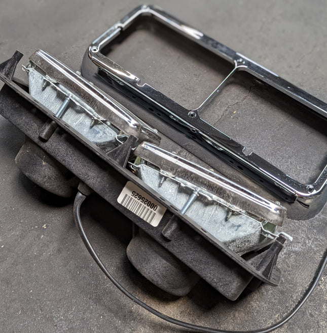 KD Lamp 499-411430B Dual Headlight Bucket Assy Rectangle RH Chrome