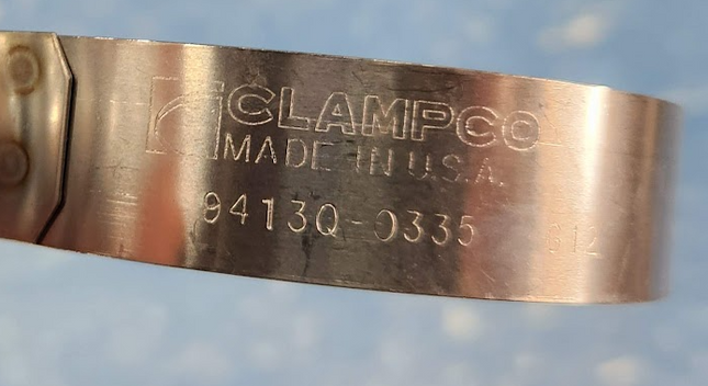 LOT of 50 PCS - 9413Q-0335 Clampco Stainless Steel Spring Loaded T-Bolt Clamp 3"