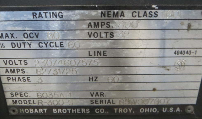 Hobart MEGA-ARC 300 Stick Welder 3 Phase R-300-S - getexcess
