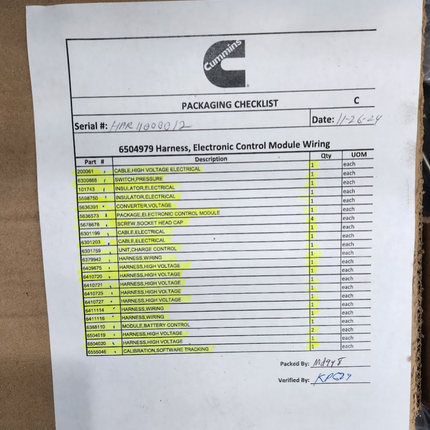 10082219 EV Bus Kit ECM LCM Cummins 6504979 BBCV 273WB w AIr Comp