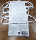 Hanes White Cloth Mask Unisex One Size Washable Reusable Case of 500