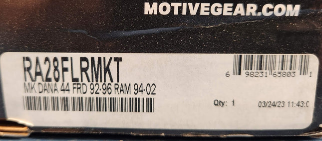 RA28FLRMKT Motive Gear Bearing Kit MK Dana 44 FRD 92-96 Ram 94-02