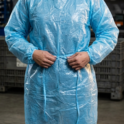 Non Medical Isolation Gown Blue Elastic Cuff XXL Atria CASE of 140 PCS - getexcess