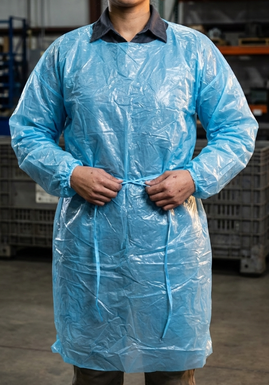 Non Medical Isolation Gown Blue Elastic Cuff XXL Atria CASE of 140 PCS - getexcess