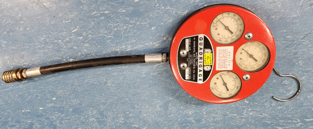 Mico Quadrigage Hydraulic Air Vacuum Pressure Tester Gauge 12" Hose 0-5000 PSI