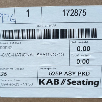 KAB 525P Black Vinyl Mechanical Suspension Construction Seat with Control Pods